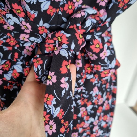 Review My Darling Multicolour Ditsy Floral Bow Detail Dress Size 14 - Picture 6 of 9